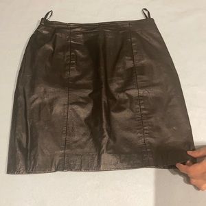 Black leather skirt